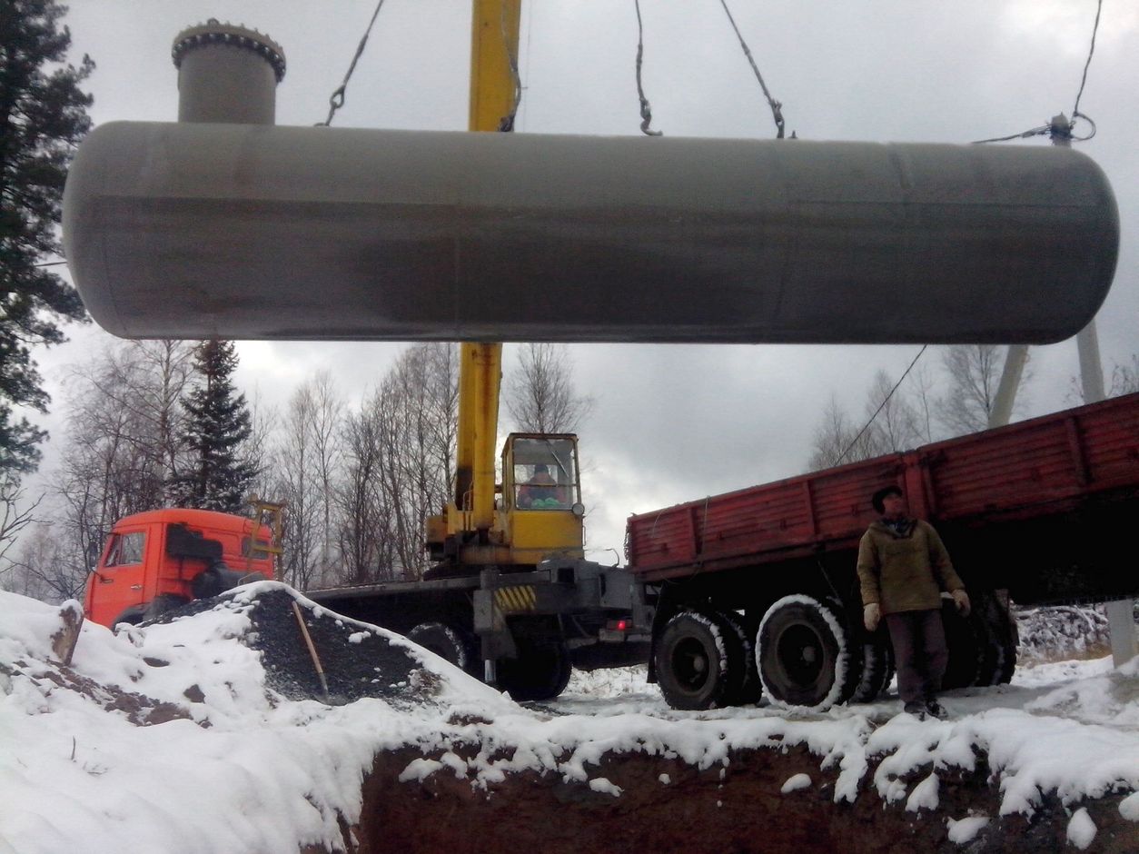 Установка газгольдера на объекте